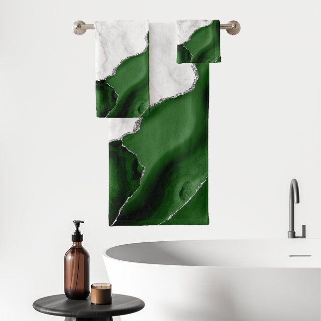 Mármol Blanco Agata Verde Cazador Brillo Plateado (Subido por el creador)