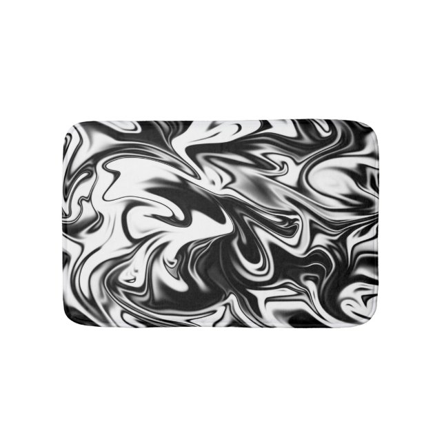 Mármol blanco negro, alfombrilla de baño de espuma (Anverso)