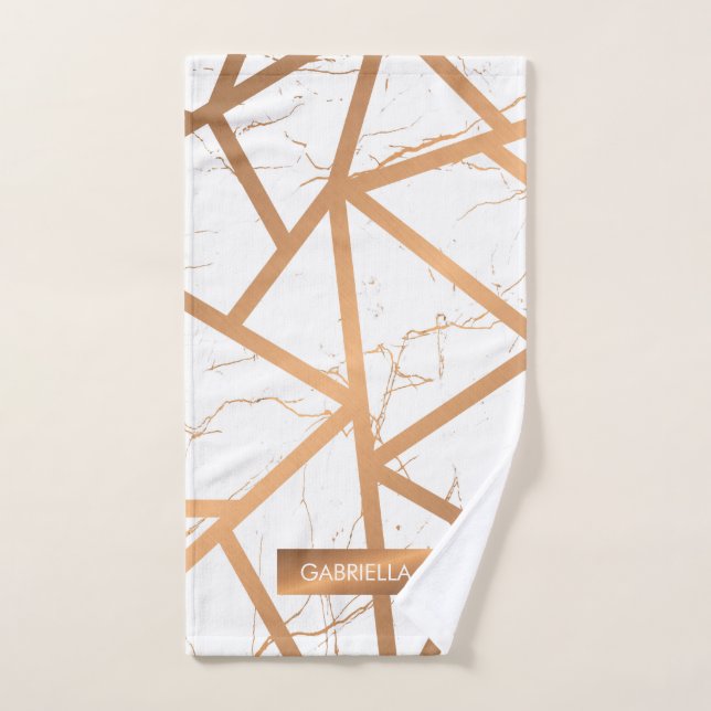 Mármol blanco y dorado (Toalla de mano)