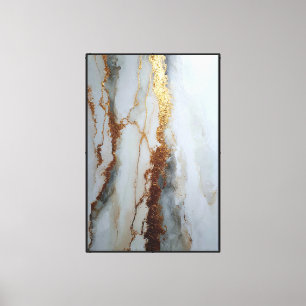 Mármol Blanco y Gris con Vetas Doradas – Arte Abst