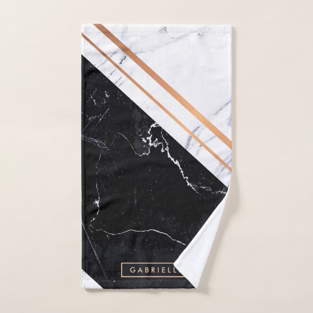 Mármol blanco y negro (Toalla de mano)