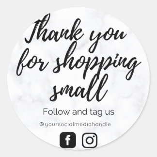 Mármol blanco y negro Gracias Pegatina