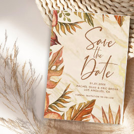 Mármol botánico rústico otoñal Guardar la tarjeta 