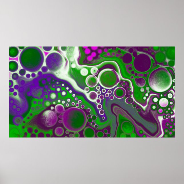 Mármol de arte fluido verde y morado Resumen moder (Frente)