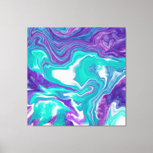 Mármol de arte violeta y fluido Verde azulado