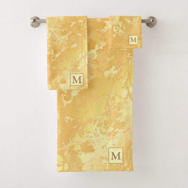 Mármol de oro de lujo monogramado (In situ)