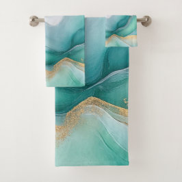 Mármol de oro y esmeralda que fluye