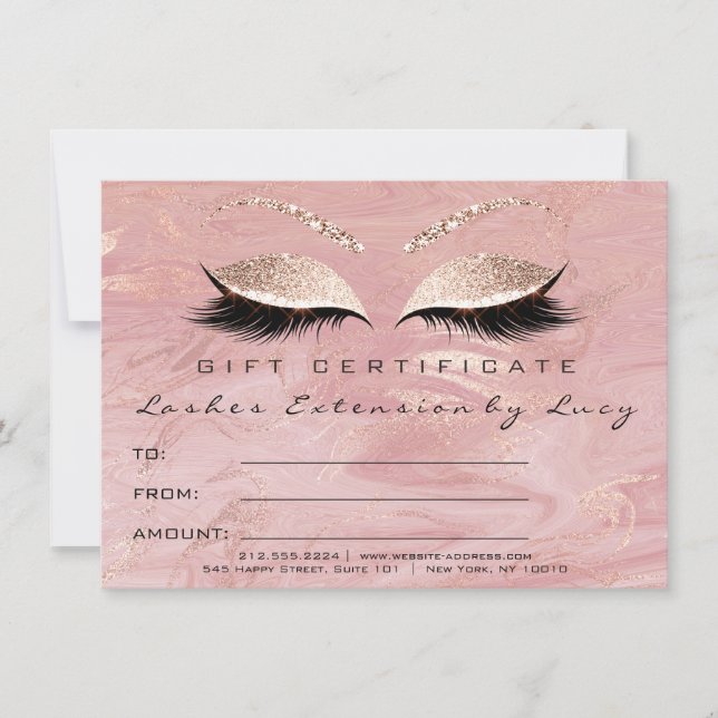 Mármol de regalo de certificado de maquillaje de e (Anverso)