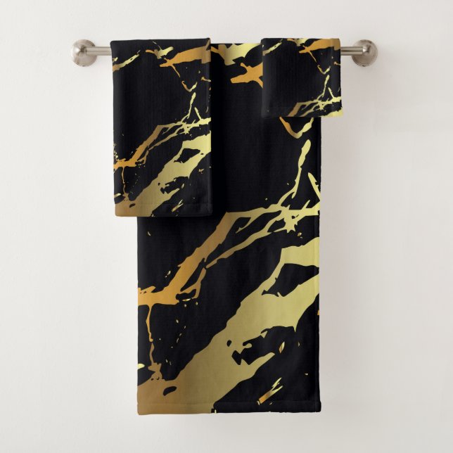 Mármol dorado moderno franjas elegantes amarillas  (In situ)