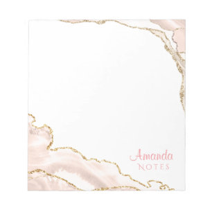 Mármol dorado rosa - Bloc de notas elegante