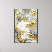 Mármol dorado y gris – Arte de pared abstracto