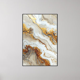 Mármol fluido beige, blanco y dorado: arte abstrac