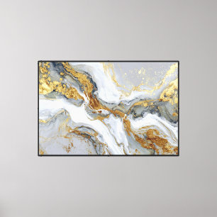 Mármol fluido blanco, gris y dorado: arte abstract