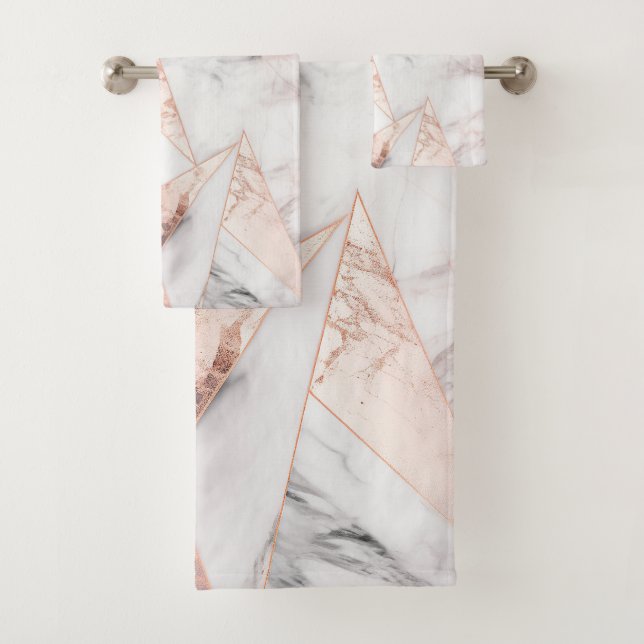 Mármol Geométrico Rosa Dorado de Moda (In situ)