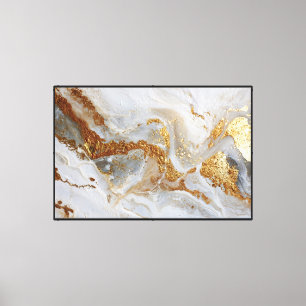 Mármol Giratorio Blanco, Gris y Dorado – Arte Abst
