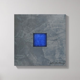 Mármol Gris Azul Cobalto Arte Moderno Con Firma