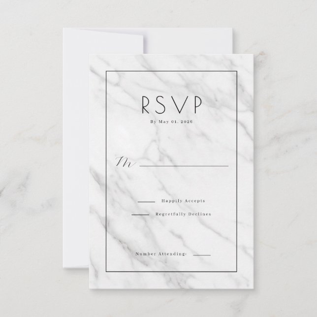 Mármol Gris Elegante RSVP (Anverso)