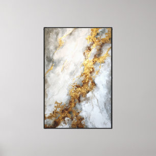Mármol gris y beige con vetas doradas: arte abstra