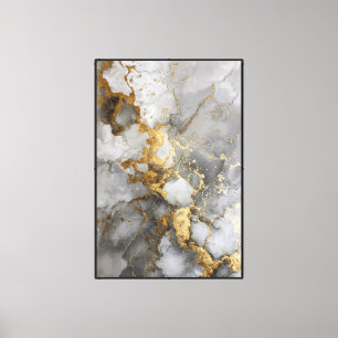 Mármol gris y blanco con vetas doradas Arte abstra
