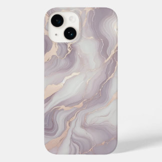 Mármol Lavender iPhone 14 Funda con venas plateada