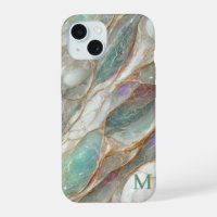 Mármol Monograma Madreperla Venas Doradas Lujo