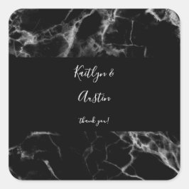Mármol negro 2 Pegatina cuadrado