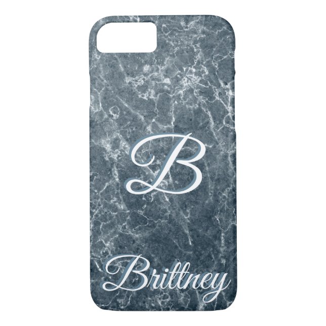 mármol negro personalizado Iphone x funda (Reverso)