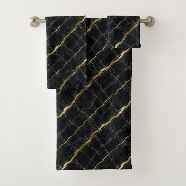 Mármol negro y dorado de lujo (In situ)