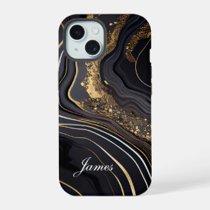 Mármol negro y dorado personalizado de lujo
