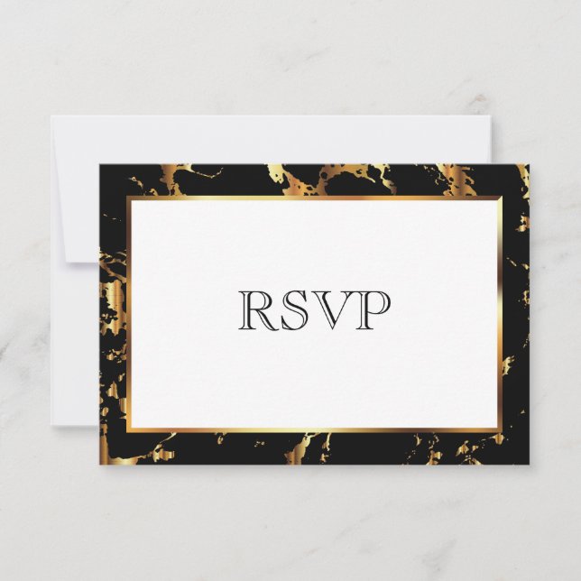 Mármol negro y oro de RSVP (Anverso)