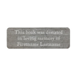 Mármol Pegatina de donación de libros