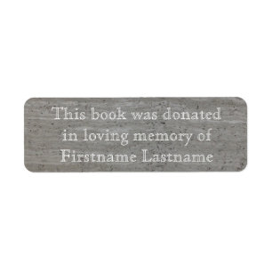 Mármol Pegatina de donación de libros