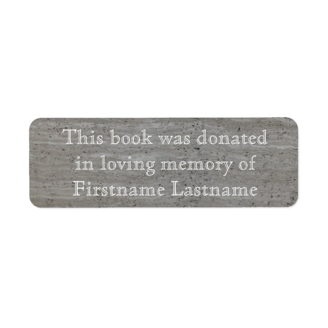 Mármol Pegatina de donación de libros (Frente)