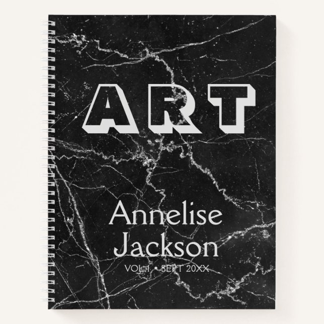 Mármol personalizado con nombre de cuaderno de art (Anverso)