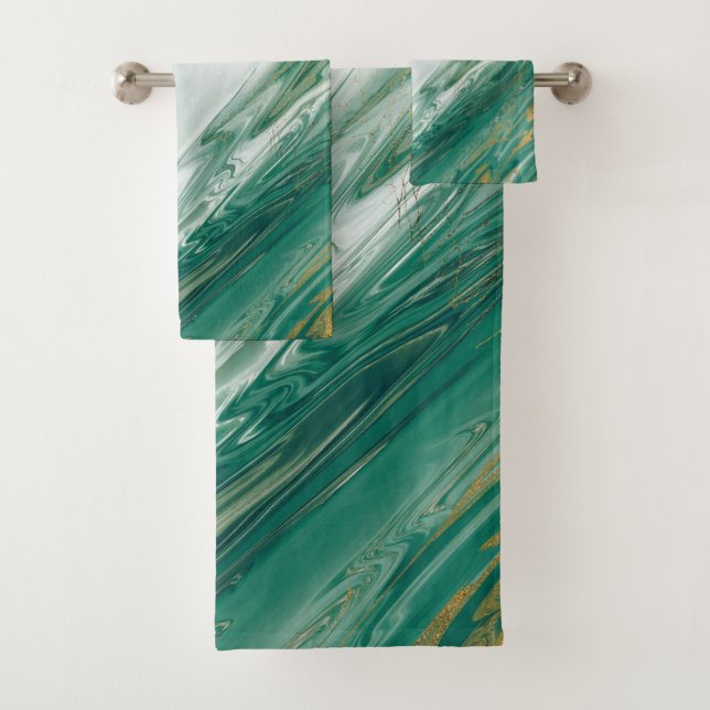 Mármol pintado acentuado esmeralda del oro verde (In situ)