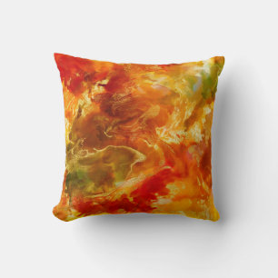 Mármol re, naranja, oro, almohada de estampado de 