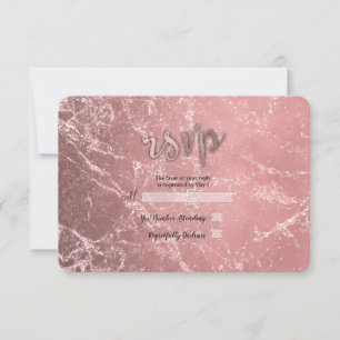 Mármol Rosa Dorado Rosa Responder RSVP Moderno Gla