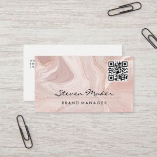Mármol rosa   Tarjeta de presentación de código QR