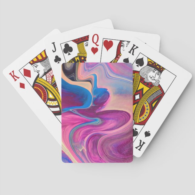 Mármol rosa y azul jugando cartas de póquer (Reverso)