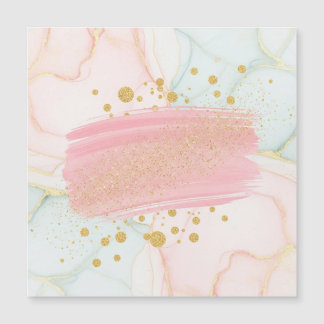 Mármol rosa y menta con pincelada de brillo dorado