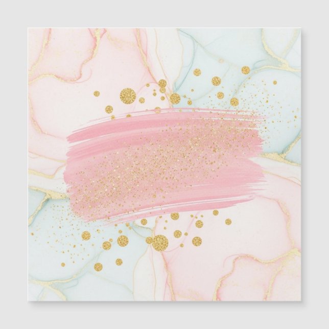 Mármol rosa y menta con pincelada de brillo dorado (Anverso)