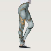 Mármol Vena Dorada Leggings Niebla Oceánica