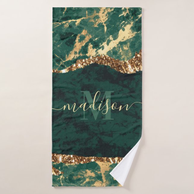 Mármol verde y dorado (Toalla de baño)