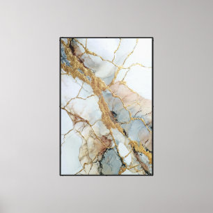Mármol Veteado Blanco, Beige y Dorado – Arte Abstr