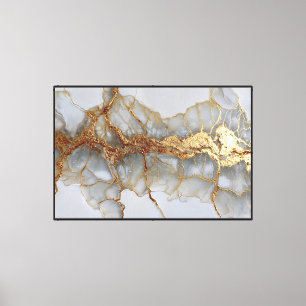 Mármol Veteado Blanco, Gris y Dorado – Arte Abstra