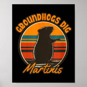 Marmotas y Martinis - Arte divertido de marmota re