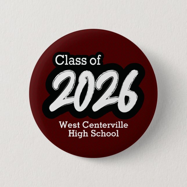 Maroon Bold Brush Clase de botón 2026 (Anverso)