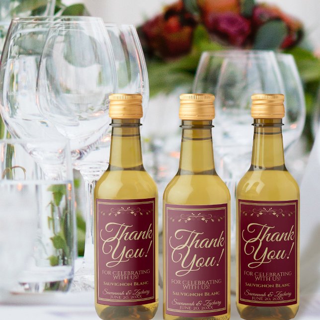 Maroon de Borgoña y Boda de oro Gracias Mini (Subido por el creador)
