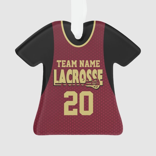Maroon de Jersey de Lacrosse Sports con ornamento  (Anverso)