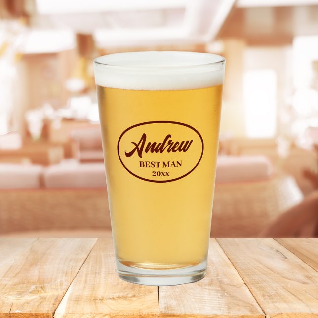 Maroon Estilizado Nombre Boda Mejor Hombre (In Situ Table)